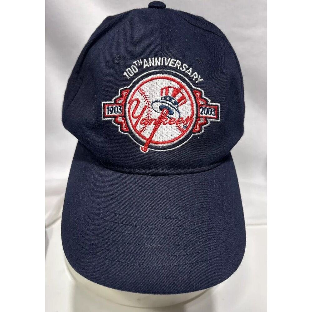 New York Yankees Hat Cap Navy Adjustable 1903-2003 100th Anniversary MLB Hess